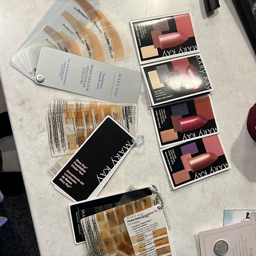 Mary Kay color cards, foundation finder tool cards